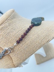Moss Green Jasper Slab Choker Necklace 925 Artisan Handcrafted Earring Set 16″