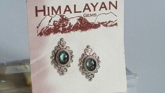 Himalayan Gems SHIMMERING LABRADORITE Earrings HANDCRAFTED in NEPAL NEW!
