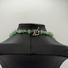 Vintage Single Strand Green Aventurine Gemstone Chip Nugget 23″ Necklace Boho