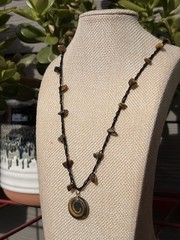 Handmade Tigers Eye Beaded Pendant Necklace