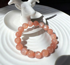 AAA+ Sunstone 7mm Beads Crystal Reiki Stretch Yoga Bracelet Boost Confidence