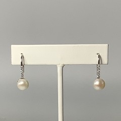 Designer Sterling Silver Pearl Earrings 1” Stamped 925 FD
