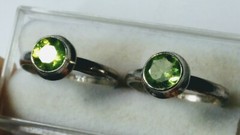 LOVELY UNTREATED NATURAL PERIDOT IN STERLING SILVER.925 RINGS SIZES 7.25-7.5,7-5