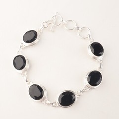 Precious bracelet Black Onyx Natural Gemstone 925 Sterling Silver bracelet
