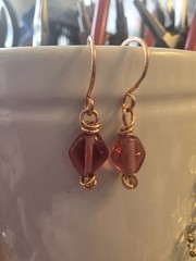 Healing USA Mined COPPER MINIMALIST 1/2 in. Antique Rich Pink Bead Earring