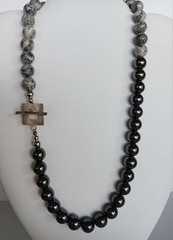 NEW NATURAL HEMATITE and MAP JASPER Stunning Gemstone Necklace
