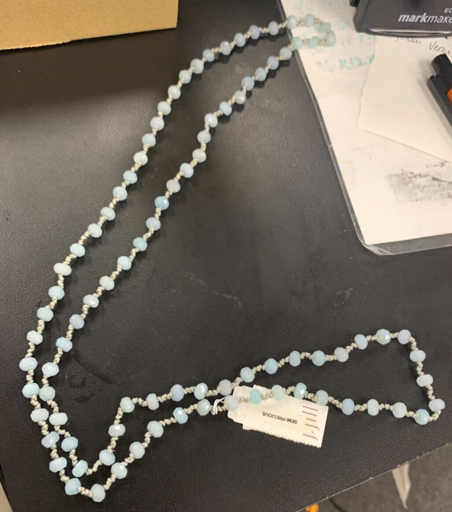 J Jill beaded semi precious necklace NEW with Tags stretchy, 18 inches long