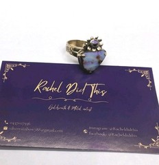 Australian Solid Boulder Opal Recycled Artisan Made 9ct Gold Ring Sz8 .A30b