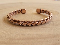 Pure Copper Bracelet Solid Heavy Twist Arthritis Pain Therapy Healing Cuff