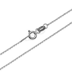 14K White Gold Anchor Link Chain Necklace Polished Fine Jewelry 1.3 mm Unisex