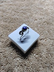 Lapis Swirl Ring. Set Into A Tarnish-Resistant Rhodium Plated Mounting Size 7.5