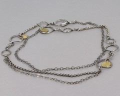 Retired Silpada 38″ Oxidized Sterling & Brass Infinity Link Chain Necklace N2150