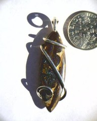 21.38ct Australian Boulder Opal in Ironstone wrapped in Sterling Silver Pendant
