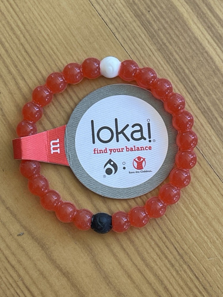 Lokai Find Your Balance Red Silicone Bracelet – Save The Children – MEDIUM NEW