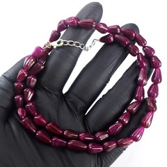 20 Inches Most Brilliant 163.00 Cts Ruby Beaded Necklace Jewelery RK 24 E807