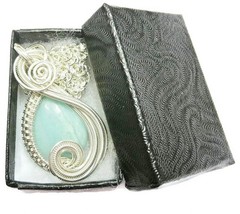 Amazonite Necklace: Sterling Silver Wire-Wrapped Gemstone, Sea Green Jewelry