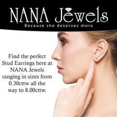 Platinum Plated Silver Stud Earrings With 7.00 CTTW Round Zirconia – 9.50 MM