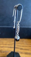 Sarda,Bali Handmade,Beautiful,Shiny,Microfaceted,Black Spinel & Sterling Earring