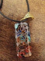 Chakra 7 Stone Orgonite Necklace, Energy, Chakra, Reiki, Healing, Unisex Jewelry