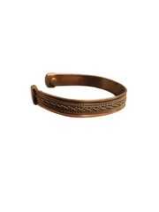 Southwest Style Copper Cuff Bracelet w/Brass Weave Overlay Magnets for Healing