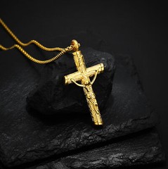 Crucifix Urn Necklace for Men Women Jesus Christ Crucifix Memorial Urn Pendants