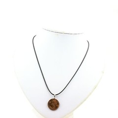 stones And Minerals. Coin Necklace Netherlands 5 CENTS Juliana. Cord