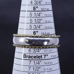 6.5”, vintage two tone Sterling Silver 925 brass trim cuff bracelet