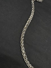 Vintage Italian sterling silver 925 wheat chain 24″ necklace, 49 grams