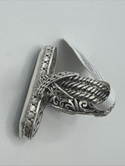 Artisan Collection of Bali moonstone elongated Sterling Silver ring Size 9