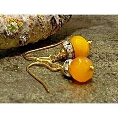 Radiant Dawn: Dangling Sunrise Yellow Pierced or Clip On Earrings