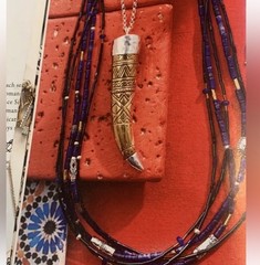 Silpada Adventure Seeker Sterling Brass Horn Pendant Necklace