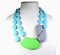 David Aubrey Necklace Green Turquoise Gray
