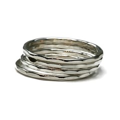 Argentium Silver Hammered Stacking Ring