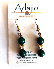 Adajio Left Hand Studio by Sienna Sky Earrings 14k Gold Filled Malachite Beads