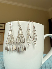🏞 2 PAIRS of EARRINGS, STERLING SILVER