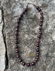 Handcrafted Genuine Garnet & Faceted Iridescent Accents Crimson Necklace