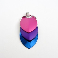 Large bisexual pride chainmail scale pendant handmade by TattooedAndChained