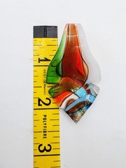 Glass Art Pendant Colorful Swirls Boho