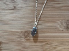 New! Freshwater Pearl and Sterling Silver Fish Necklace 17-19 in. Handmade -N222