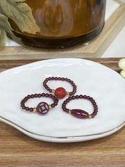 Cinnabar Bead Rings 3MM Set of 3