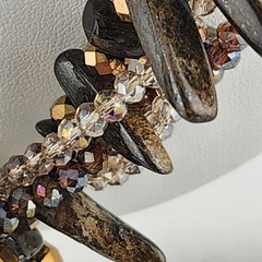 Glass Bead Multistrand Stone Lariat Necklace