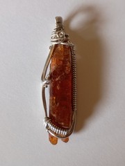 Orange Kyanite Sterling Silver Pendant Artisan Jewelry Gift