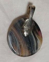 Artisan Made Hand Blown Small Round Glass Pendant Earth Tone Vintage