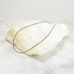 Pyrite Necklace 2mm Tiny Bead Necklace 14k Gold Filled Minimalist Choker Layer