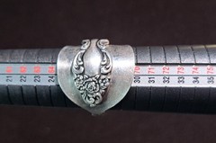Handmade bypass/saddle style spoon ring size 12 silver plate