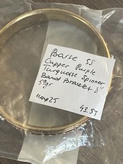 Barse 925 Silver Copper Purple Turquoise Spinner Bangle Bracelet 8”