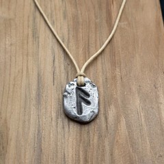 Ansuz Rune Pendant ᚨ [AGED FINISH] ᚨ Pewter Talisman for Wisdom & Communication