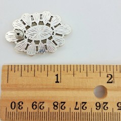 White Howlite Style Oval Cluster Earrings Silver Tone Post Back 1.25″