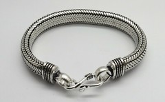 01 Piece Bracelet Bali Snake Silver Chain 10mm Wide 19cm, 20cm, 21cm Long