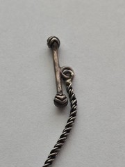 Silpada 925 SS ”Simple Delight” oxidized rope chain filigree ball necklace